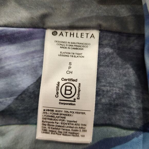 Athleta Elation 7/8 Tight Vibrance Snowstorm Blue Small PETITE - Picture 7 of 7